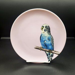 Pink and Blue Parrot Palm Beach Chic Plate